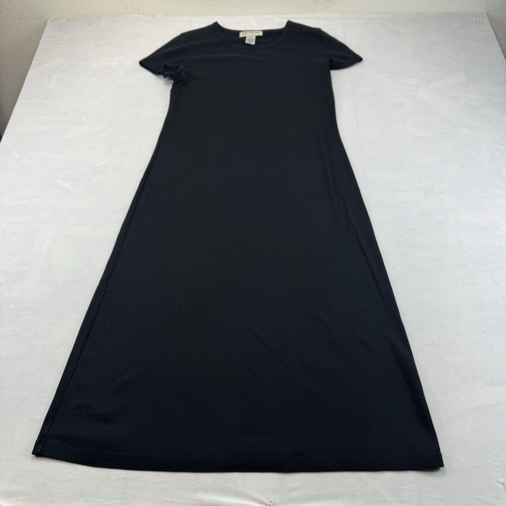 Jones New York Sport M Black Cotton Short Sleeve Maxi Tee Dress